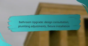Bathroom Upgrade: design consultation, plumbing adjustments, fixture installation