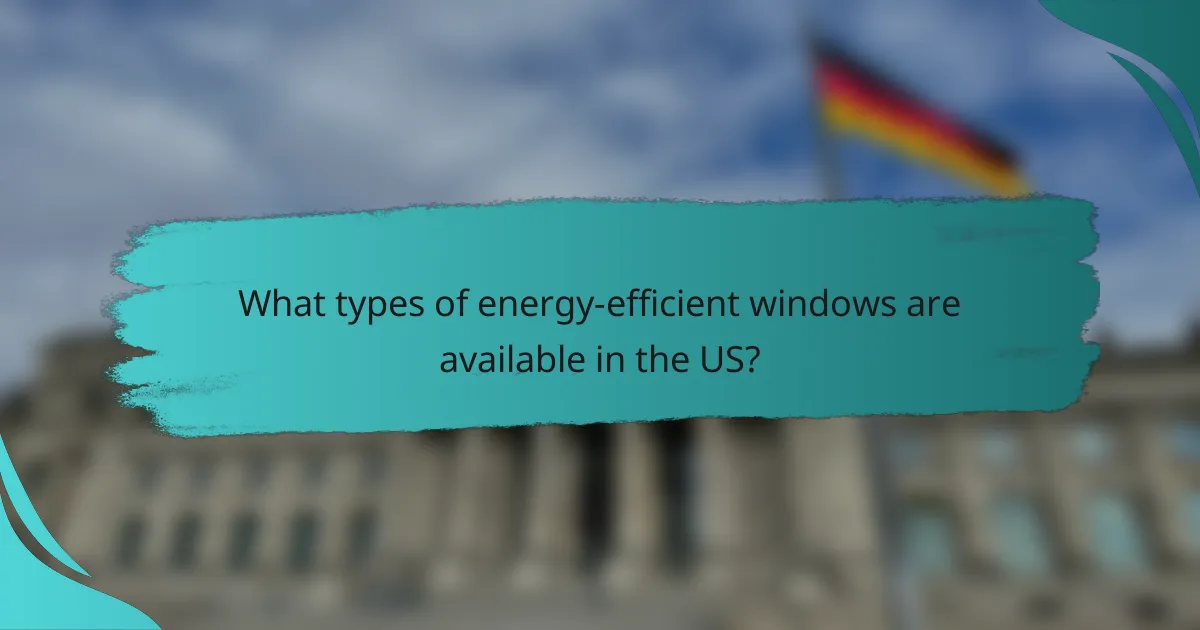 What types of energy-efficient windows are available in the US?